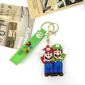 Nouvelle <span class=keywords><strong>figurine</strong></span> 3D <span class=keywords><strong>Mario</strong></span> en PVC durable, style art moderne, porte-clés créatif, breloque pour voiture ou sac à dos, logo personnalisé, cadeau pour la vente en gros - Product Image 3