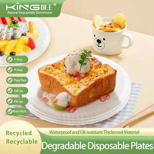 Reusable Eco-Friendly Biodegradable <strong>Paper</strong> <strong>Plates</strong> for Camping-Waterproof Microwave Safe BPA Free Compostable - Product Image 4