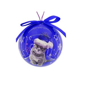 Boules de Noël de luxe certifiées CE, chat, saint-<span class=keywords><strong>bernard</strong></span>, chien, verre, sublimation, décoration, ornement de Noël soufflé à la main, nouveauté - Product Image 2