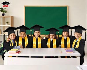Venta al por mayor mate graduación bata 2025 borla estola Honor cordón guardería niños vestido negro vestido universitario - Product Image 1