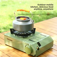 Nouveau modèle de réchaud à gaz portable intégré, mini, résistant au vent, pour le camping en plein air, réchaud à cassette pour la maison