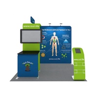 Stand d'exposition portable 10x10 pieds, montage rapide sans outils, en aluminium, pour publicité et exposition