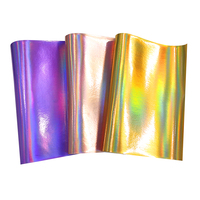 Tissu en similicuir effet miroir laser 0,7 mm, brillant iridescent, cuir synthétique PU pour la fabrication de sacs, de chaussures et d'artisanat DIY