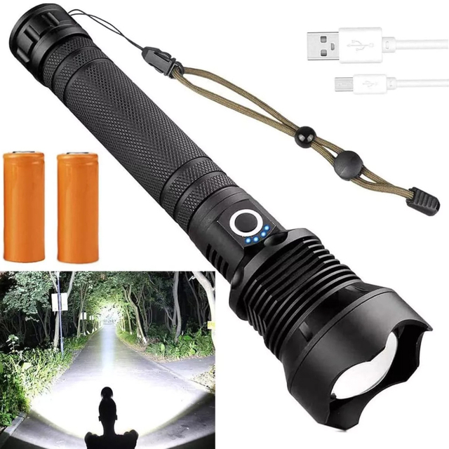Lanterna High Lumenl Recargable Led Flashlights & Torches Linterna Linternas Super Powerful Xhp70.2 10 Camping Ce 90 IP65 DC 5V