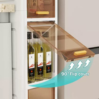 Gabinete de Almacenamiento Delgado con Ruedas y Diseño de Cajones Transparentes para Espacios Estrechos en Cocina o Baño