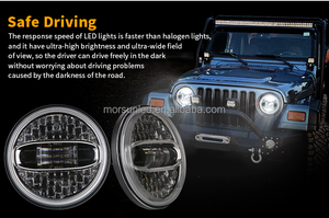 Faro LED Universal DOT de 7 Pulgadas para <span class=keywords><strong>Jeep</strong></span> Wrangler TJ 1997-2006 de 2 Puertas, Faro Redondo de 7'' con Luz Alta/Baja, Anillo Halo Blanco, 2 Piezas - Product Image 5