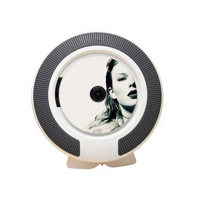 CD Player Custom Wall-Mounted Radio for Retro CD Integrated Lossless Sound MP3cd Record Round 10W RCA