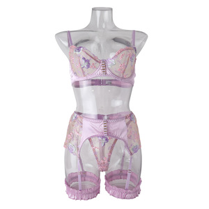 Lingerie Elegante Erotica Intimo Floreale <span class=keywords><strong>Reggiseno</strong></span> <span class=keywords><strong>Trasparente</strong></span> Lussuoso in Pizzo Sexy Outfit Sissy <span class=keywords><strong>Trasparente</strong></span> in <span class=keywords><strong>Tulle</strong></span> Intimo - Product Image 5