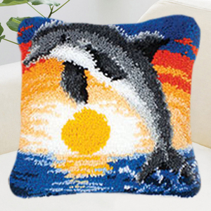 Populaire dauphin loquet <span class=keywords><strong>crochet</strong></span> Kits bricolage taie d'oreiller oreiller personnalisé points de croix <span class=keywords><strong>Crochet</strong></span> couture artisanat <span class=keywords><strong>pour</strong></span> enfants débutant - Product Image 1