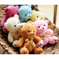 Porte-clés en peluche ours en peluche 3D de 4 pouces, mignon, doux, animal en peluche, charme, sac à dos, jouet pour machine à griffes