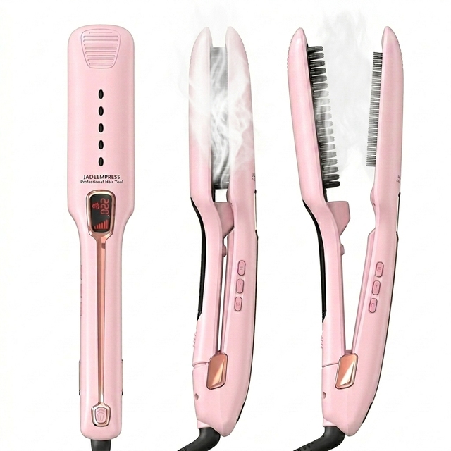 Hot Selling Steam Flat Iron Hair Straightener Pro Steam System Reduces Thermal Damage with Round Head Without sharp Tips