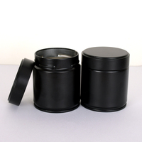 Boîte en étain pour matcha noire personnalisée en gros, 30 g, couvercle fileté, portable, en métal de qualité alimentaire, pour café, poudre de protéines, thé vert
