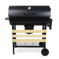 Barbecue au charbon de bois moderne en acier de grande taille pour l'extérieur avec roues, mini cuisine, finition émail porcelaine, vente chaude