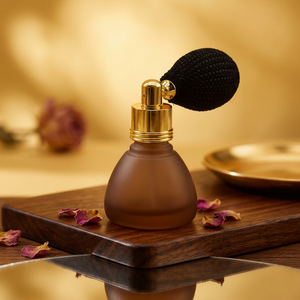 Glass Perfume Bottles Rectangle Shape With Sprayer Gold Cap Colorful Knitted <b>Ball</b> Top - Product Image 6