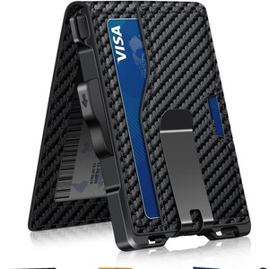 Carbon Fiber Automatic Card Eject <b>Metal</b> <b>Wallet</b> RFID Anti-Theft Men's <b>Wallet</b> 4 Inch Chestnut Brown - Product Image 2