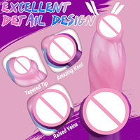 Dildo réaliste en forme de chien, plug anal fantaisie en forme d'alien, en silicone liquide avec ventouse, jouet pour adultes pour femmes