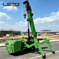 Mini-grue araignée sur chenilles 3 tonnes 5 tonnes à flèche télescopique hydraulique télécommandée certifiée CE pour la construction en espaces étroits