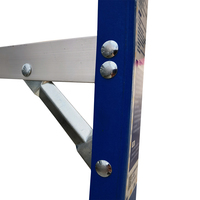 Échelle à marches en fibre de verre rouge de qualité exceptionnelle, largeur simple face, avec plateau porte-outils, capacité 375 lb, conforme ANSI A14.5, antidérapante, pour extérieur et salle de bain, portable