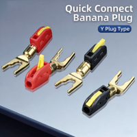 Connecteur banane sans soudure 4 mm plaqué or V0 ignifuge 120N anti-débrayage pour équipement audio et de test