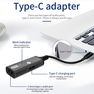 Sản Phẩm Mới Bộ Chuyển Đổi Tai Nghe Type-C Bộ Chuyển Đổi Giắc Âm Thanh <span class=keywords><strong>2</strong></span> Trong 1 Bộ Chuyển Đổi Âm Thanh Loại C Sang 3.5Mm Bộ Chia Cho Điện Thoại Android - Product Image 4
