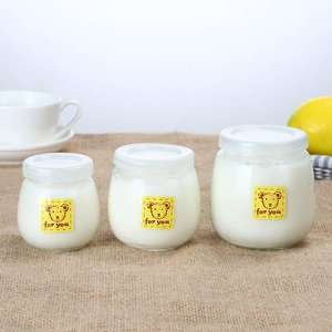 Envase <span class=keywords><strong>de</strong></span> Vidrio Redondo para Postres, Mousse, Pastel, Mermelada, Yogur, con Tapa <span class=keywords><strong>de</strong></span> Plástico, 100ml, 200ml, 300ml - Product Image 1