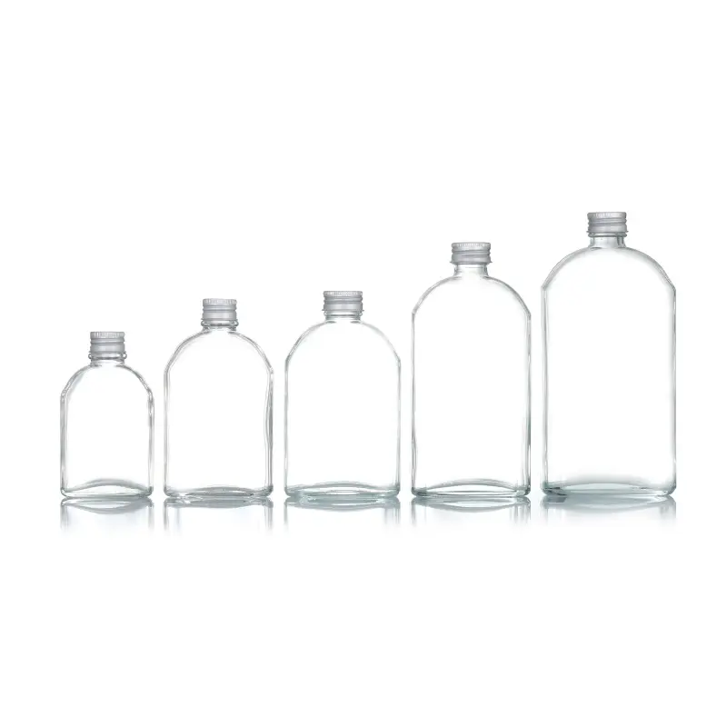 Botella de vino de cristal transparente con tapa de tornillo, transparente, personalizada, 100ml, 200ml, 250ml, 350ml, 500ml