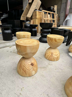 Table d'appoint en bois de Mgo massif de conception moderne faite à la main avec chaise à roulettes pour salon, surface de tapis, meubles de maison