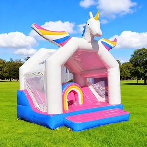 Fournitures de garderie DFRL, trampoline d'extérieur, château gonflable arc-en-ciel, équipement de terrain de jeu, château gonflable à thème de dessin animé - Product Image 2