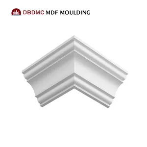 Moldura decorativa de MDF imprimada, para esquinas de techo, color blanco