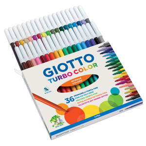 GIOTTO TURBO COLOR Set di 36 Pennarelli in Plastica per Bambini 3-6 Anni, Set per Disegno di Animali e Natura - Product Image 1