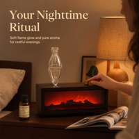 Diffuseur d'arômes en bois véritable, nébuliseur d'huiles essentielles, machine à parfum effet cheminée pour chambre, spa, bureau