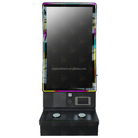 Terbaru desain paling populer 27 inci layar sentuh melengkung Monitor Led Fire Game Multi 8 in 1 Counter Top kabinet logam