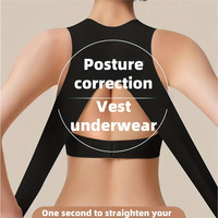 Soutien-gorge de sport sans couture en Spandex/Nylon pour femme, à maintien élevé, correcteur de posture, avec soutien dorsal, fermeture avant, une pièce