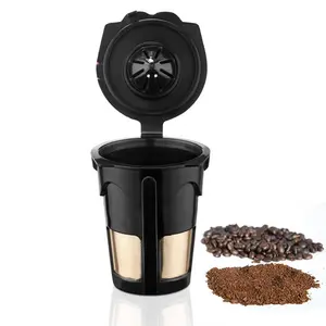 Top Seller Kitchen Accessories 2024 in USA Online Coffee Makers Coffee Capsule Stainless Steel Black Coffee Capsules with Brush