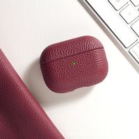 Étui de protection antichoc en cuir véritable de haute qualité pour accessoires d'écouteurs