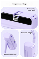 Mini Powerbank Power Station 5000mAh Carga rápida Ultra Delgado Cargador de batería portátil Cable incorporado Tipo-C Li-Polymer