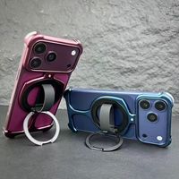 Coque de téléphone antichoc en alliage d'aluminium avec support magnétique rotatif à 360° pour iPhone 18 17 16, protection intégrale anti-chute