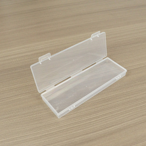 Rectangular Plastic Storage Box Transparent Flip Top 17.2x5.7x1.7cm For Jewelry And Stationery Organizing - Product Image 4
