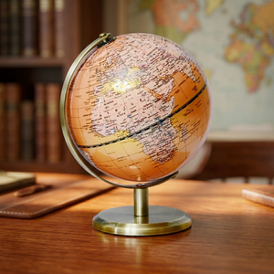 Globo Terráqueo de Escritorio Tradicional con Base de Latón, Giratorio, Diseño Educativo de Mapa del Mundo para Decoración del Hogar u Oficina - Product Image 1