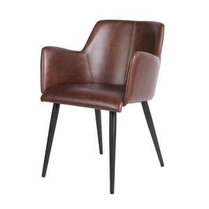 <span class=keywords><strong>Sedia</strong></span> da Pranzo/Studio <span class=keywords><strong>in</strong></span> Vera Pelle di Vacchetta Cerata Importata, Stile Nordico di Lusso Leggero, con Braccioli e Schienale, Disponibile - Product Image 1