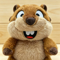 Peluche douce de marmotte avec amis castor - Cadeau d'anniversaire pour enfants, jouet anti-stress