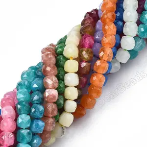 Faceted Lavender Jade Beads for Jewelry Making - Dearbeads