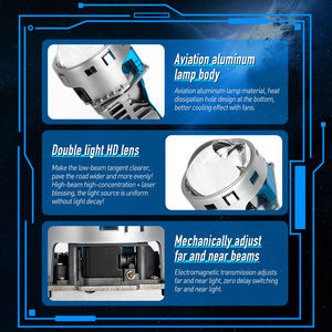 NOUVEAU LP21 <span class=keywords><strong>3</strong></span> Inch 12V 130W 110W 30000LM 6000K Universel RHD/LHD Blanc Jaune Direct Laser BI Led Projecteur LENS H4 - Product Image 5