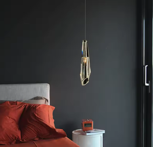 Zèle éclairage nordique cuivre créatif chambre chevet lumière luxe cristal pendentif lustre - Product Image 6