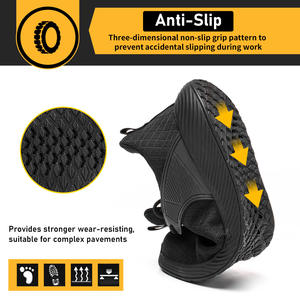 JIANKUN Chaussures de travail en acier anti-écrasement pour hommes, à la mode, avec coussin d'<span class=keywords><strong>air</strong></span>, semelle antidérapante, certifié CE pour l'été et l'hiver - Product Image 4