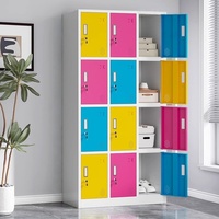 Casier à 12 portes pour salles de sport et bureaux – Armoires de rangement métalliques modernes, verrouillables, trois couleurs, pour usage commercial