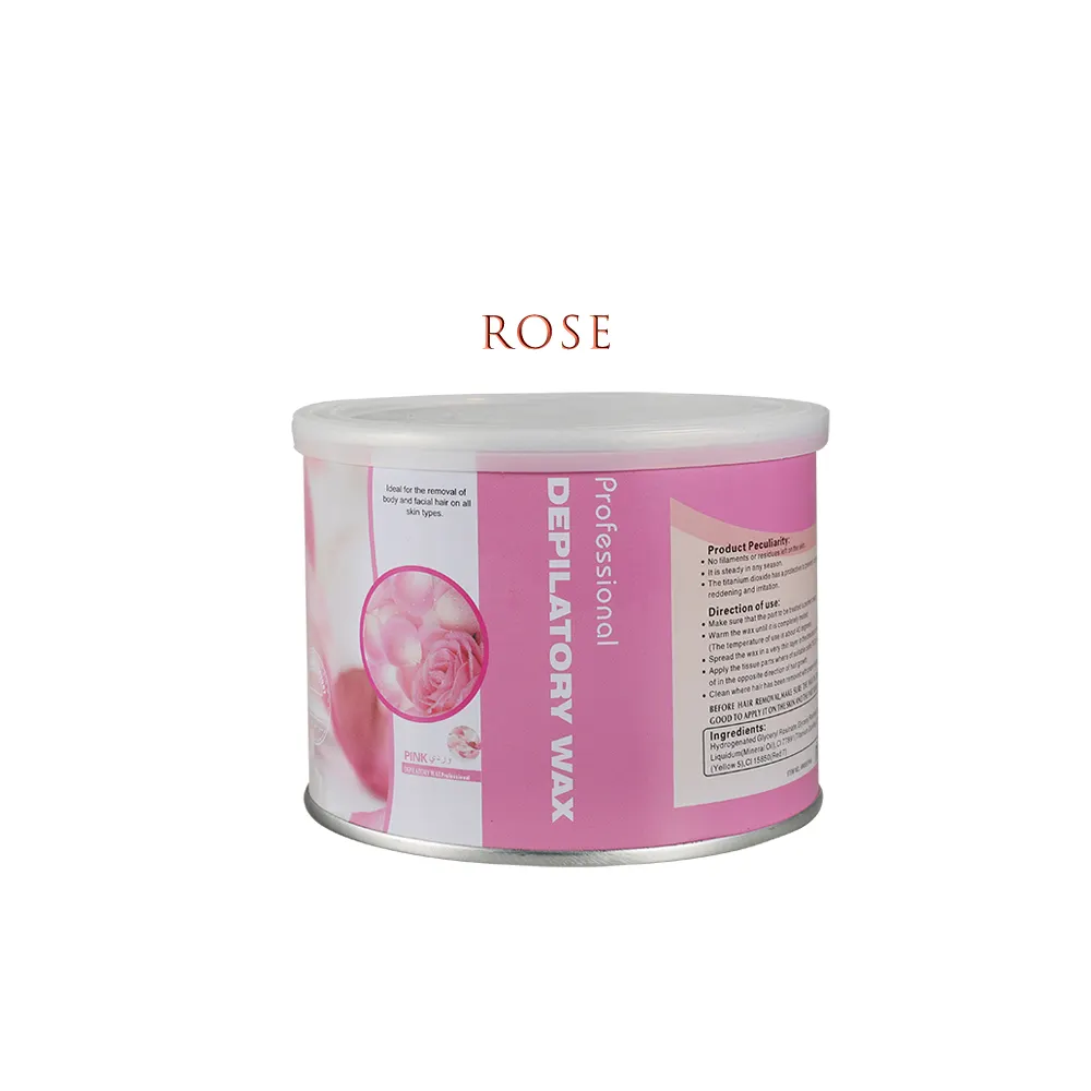 Heiß verkaufende Rose Bikini Enthaarung wachs dose in Zinn/Enthaarung 400g Creme warmes Wachs Haaren tfernung weiches Wachs