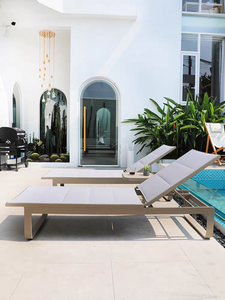 Sillón de Exterior Creativo Tipo <span class=keywords><strong>Cama</strong></span> para Hotel, Villa, Patio, Piscina, Jardín, <span class=keywords><strong>Chaise</strong></span> <span class=keywords><strong>Longue</strong></span> Impermeable y Resistente al Sol, Silla de Playa de Metal - Product Image 6