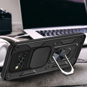 Hot Chất Lượng Tốt PC + TPU Cover Quay Lại Trường Hợp Đối Với Xiaomi POCO X3 Với Vòng Chân Đế Và Trượt Máy Ảnh Bìa, Và Từ Sắt - Product Image 5
