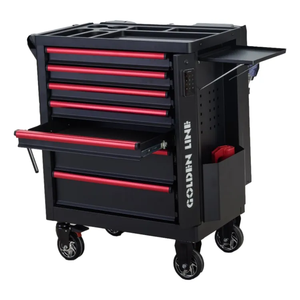Gabinete de Herramientas con Ruedas y Bloqueo Bluetooth - Almacenamiento Rodante de 7 Cajones con Luz LED, Altavoz y Panel de Colgado |   Goldenline OEM - Product Image 5